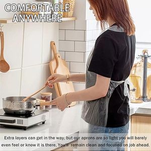 Waterproof Oil Proof Sleeveless Bib <b>Apron</b> Transparent Disposable PE Plastic <b>Apron</b> <b>for</b> <b>Cooking</b> Cleaning - Product Image 3