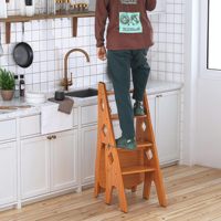 Meubles de salon de chaise d'escalier en bois pliables portables avec support d'affichage d'échelle de bibliothèque pour le décor de stockage de chambre à coucher