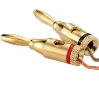Connecteur de câble de haut-parleur de prise banane plaqué or de 4mm Connecteurs d'amplificateur de puissance pour équipement audio