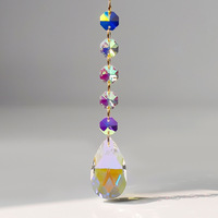 Perle octogonale de couleur AB, accessoires de décoration de rideaux lumineux, pendentif en cristal, attrape-soleil, ornement suspendu DIY, mariage, extérieur
