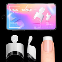 TSZS Faux Ongles Courts Carrés Blancs Français 120 Pièces 12 Tailles Demi-Enveloppement DIY Pointes d'Ongles en Gel Souple PMMA Vente en Gros