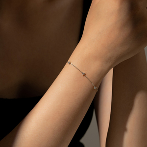 Bracelet en argent sterling 925 pour femmes FUAMAY, bijoux fins classiques minimalistes, mini bracelets trio mixtes avec zircon - Product Image 5