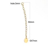 Manik-manik Emas Terisi Extender Konektor Rantai 50Mm DIY Pembuatan Perhiasan Gelang Temuan ID 39991