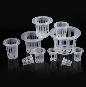 Round Garden Plastic Slotted Mesh Net Cups Töpfe für Hydro ponics Orchids Aquaponics Black