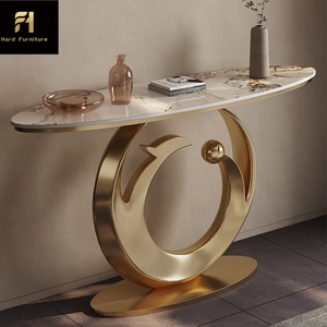 <span class=keywords><strong>Consolle</strong></span> Lunga in Pietra Sinterizzata di Lusso Italiana, Tavolo da Ingresso Retrò Francese per Corridoio - Product Image 5