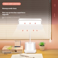 Lampe de bureau à led Stylo Downlight Protection des yeux Veilleuse Creative Étudiant Dortoir Lampe de lecture Alimenté par piles Cadeau pour chambre à coucher
