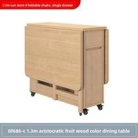 Ensemble amovible multifonctionnel pour table à manger à domicile, table à manger pliante en bois massif moderne à hauteur réglable avec chaises