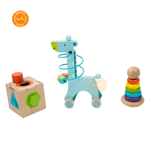 Jouets éducatifs en bois de haute qualité 3-en-1 <span class=keywords><strong>jeu</strong></span> de balle de cerf géométrie <span class=keywords><strong>LCL</strong></span> arc-en-ciel pile jouets garçons et filles - Product Image 5