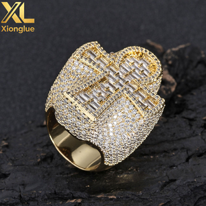 18K Gold Plated Copper Hip-hop Zircon <b>Cross</b> <b>Ring</b> for Unisex High-end Retro Style - Product Image 5
