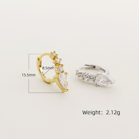 Boucles d'oreilles créoles en argent sterling S925 plaqué or 18 carats avec zircone cubique, style goutte d'eau, pour femme, bijoux de luxe légers