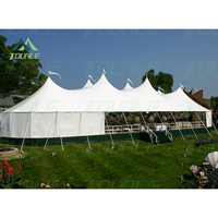 Grande Tente de Réception Extérieure en Toile de Voile pour Événement, Chapiteau à Mâts Extensible pour Mariage de 100 Personnes