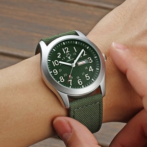 Orologio Sportivo <span class=keywords><strong>Militare</strong></span> DEERFUN Direttamente dalla Fabbrica, Cinturino in Nylon Verde, da Uomo, 40mm, in Lega, al Quarzo, Resistente all'Acqua 30M, per Studenti - Product Image 4