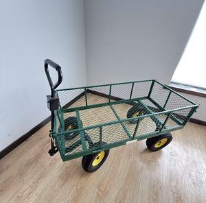 Customizable OEM Steel Mesh Garden <b>Cart</b> Heavy Duty Four-<b>Wheel</b> Folding Design for Hand <b>Carts</b> & Trolleys - Product Image 2
