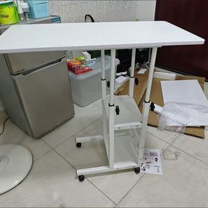 Modern Industrial Coffee <b>Table</b> with Wheels Simple Edge Foldable Sofa Side <b>Table</b> <b>for</b> Living Room or Bedroom - Product Image 5