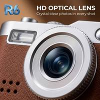 Appareil photo compact pour enfants Rollei Small Vintage, en plastique, FHD 1080P, écran couleur 0,96 pouce, capteur CMOS 2MP, enregistrement avec flash.