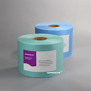 Vente en gros, rouleau perforé Jumbo, non-tissé, robuste, chiffons de nettoyage de précision, lingettes de nettoyage