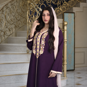 SIPO 2025 Eid, Abaya Musulmana para Mujer, Nueva Colección 2022, Estilo Étnico Vintage, Lentejuelas Bordadas, Diseño de Abaya con Bordado Intenso y Parches - Product Image 2
