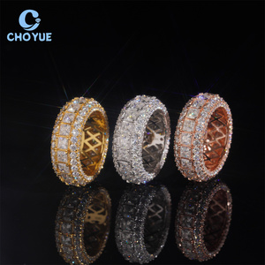 Iced Out <b>Ring</b> Fine Jewelry Pass Diamond Tester VVS Moissanite Diamond GRA Certificated Hip Hop Sterling <b>Silver</b> 925 <b>Ring</b> for <b>Men</b> - Product Image 2