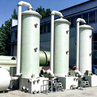 Les tours de pulvérisation en fibre de verre haute résistance de Hebei TingQian pour le traitement des gaz industriels, utilisant des plaques en fibre de verre.