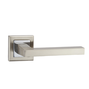 Manijas de puerta de aluminio con acabado satinado estilo polaco, universales para inmuebles, con base cuadrada, para puertas y ventanas de madera, para puertas interiores. - Product Image 4