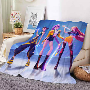 ผ้าห่มนุ่มลายอนิเมะ ภาพยนตร์ เคป๊อป นักล่าปีศาจ แบบขายส่ง OEM ผลิตตามสั่ง ขนาด 50*60 นิ้ว - Product Image 3