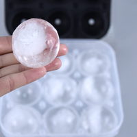 Moule à glaçons sphériques en silicone durable et flexible à 9 cavités, réutilisable et étanche, avec couvercle, pour whisky et cocktails