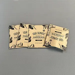 Wholesale Biodegradable Coffee Tea Chocolate Packaging Flat Pouch Foil Recycle Paper Heat Seal Sample Tea Sachet Bag