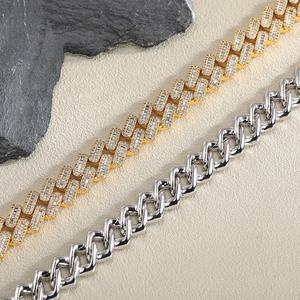 OUGEPHELI Collar Cubano de 14mm con 3 Hileras de Circonitas Estilo Hip Hop, Cadena Cubana Miami - Product Image 6