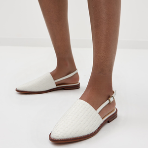 Sandales plates pour femmes, taille 54, avec dessus tressé, bout pointu, largeur extra-large, bride arrière, unisexe, chaussures décontractées de plage - Product Image 5