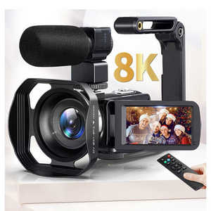 Fotocamera Digitale DSLR Ultra HD 8K 60FPS con Schermo TFT da 3.0\", Supporto <span class=keywords><strong>WIFI</strong></span> e Obiettivo <span class=keywords><strong>Esterno</strong></span> per Video e Fotografia Professionale - Product Image 1