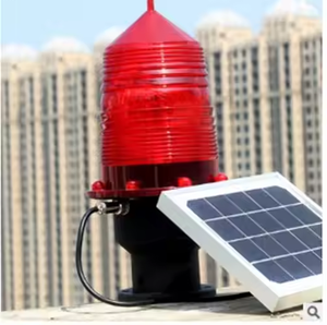 Solar Plastic Aviation Obstruction Light with High-Intensity Prismatic Reflective and Floor <b>Standing</b> Installation - Product Image 4