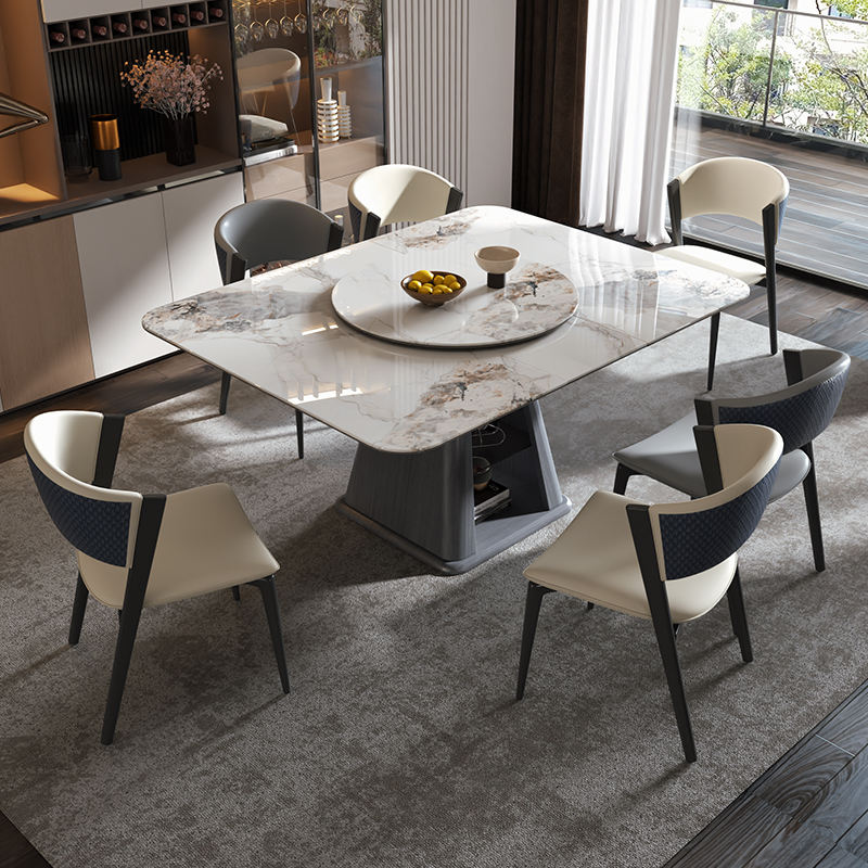 Alibaba Granite Top Dining Table Set Luxury Stainless Steel Slate
