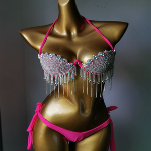 En gros Vêtements <span class=keywords><strong>de</strong></span> soirée <span class=keywords><strong>Maillot</strong></span> <span class=keywords><strong>de</strong></span> <span class=keywords><strong>bain</strong></span> <span class=keywords><strong>push</strong></span>-<span class=keywords><strong>up</strong></span> à strass Ensemble <span class=keywords><strong>de</strong></span> luxe à strass Bikini à franges pour femme - Product Image 5