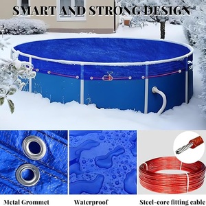 Couverture de <span class=keywords><strong>piscine</strong></span> <span class=keywords><strong>ronde</strong></span> en PVC tissé de haute qualité, protection contre les <span class=keywords><strong>d</strong></span>ébris, résistance au froid pour les piscines <span class=keywords><strong>hors</strong></span> <span class=keywords><strong>sol</strong></span> - Product Image 2