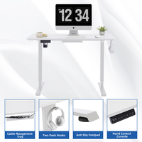 Table de bureau debout électrique à moteur unique durable et réglable en hauteur 1200*600*15mm Table de bureau en métal avec capacité de chargement de 80KG/176LB