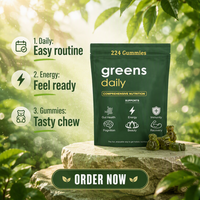 224 Gummies de Spiruline Végétalienne pour la Santé Digestive, Intestinale, Immunitaire et Cérébrale, Riches en Multi-Vitamines et Minéraux, pour Adultes, Végétaliens