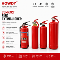 Système compact d'extinction d'incendie pour voiture et cuisine domestique HOWDY, extincteur chimique sec avec certificat ISO EN3 ABC BC EMTPY