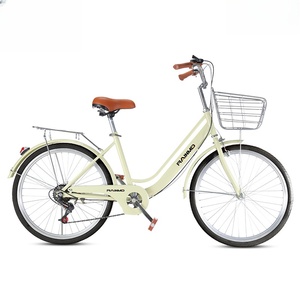 Bicicleta Urbana de 26 Pulgadas, de Acero con Alto Contenido de Carbono, de Una Velocidad, con Frenos V Dobles Retro, Llantas Inflables Sólidas, para Viajes Diarios Urbanos - Product Image 3