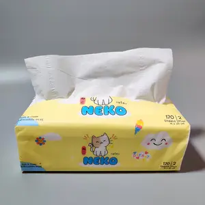 Carton box for facial tissue pop up tissue paper facial soft pack tissues raw material
