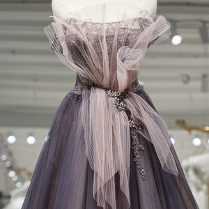 Robes de mariée élégantes Jancember RL125 en organza plissé, sans bretelles, à lacets - Product Image 2