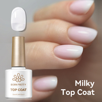 BORN PRETTY 10ml/15ml Top Coat Effet Soft Focus Blanc Laiteux Marque Privée Sans Résidu Gel Polish Translucide Lisse pour Ongles