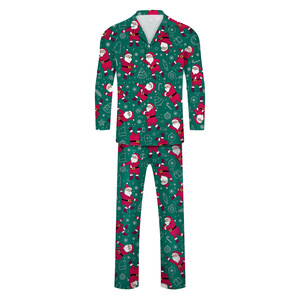Familien-Weihnachtspyjama-Set Langärmliges Oberteil & Lange Hose Niedlicher Druck Einfaches Design Atmungsaktiv Eltern-Kind-Partnerlook - Product Image 3