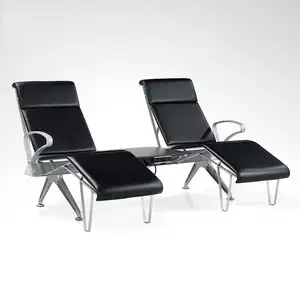 Современный дизайн роскошный 2 местный аэропорт VIP кресло для отдыха больница прием стул со средним стол