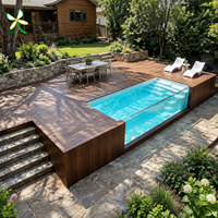 Piscine jacuzzi extérieure en fibre de verre avec fenêtre panoramique personnalisée pour cour arrière ou cour intérieure
