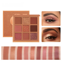 Palette de fards à paupières nude 9 couleurs, effet mat et scintillant, tons terreux, maquillage pour les yeux, cosmétiques imperméables, vente en gros, marque privée