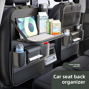 Sac de rangement en cuir pour dossier de siège de <span class=keywords><strong>voiture</strong></span> avec organisateur suspendu pour les sièges avant/arrière, petite table et gadgets essentiels pour la <span class=keywords><strong>voiture</strong></span> - Product Image 1