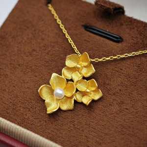 UM Jewelry 925 Silver Gold Plated Flower Shape Minimalist Pendant <b>Necklace</b> Natural Freshwater Pearl Unisex Wedding Party Gift - Product Image 4
