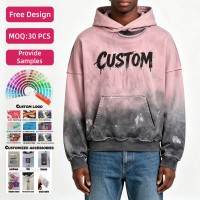 Sudadera con Capucha para Hombre, 380 g/m², 100% Algodón, Lavada, con Apliques Bordados, Corte Ajustado, Cuello Redondo