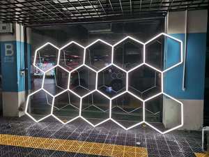 Đầy màu sắc hình lục giác Mặt dây chuyền hình dạng trần xi lanh ánh sáng ban đêm cảm ứng nhạy cảm Panels LED - Product Image 5