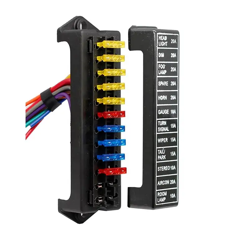 Universal 12 Way ATC ATO 2-input 12-ouput Fio 12V Volt Fusível Caixa 24V 32V Circuito Carro Reboque Auto Lâmina Fusível Caixas Bloco Titulares